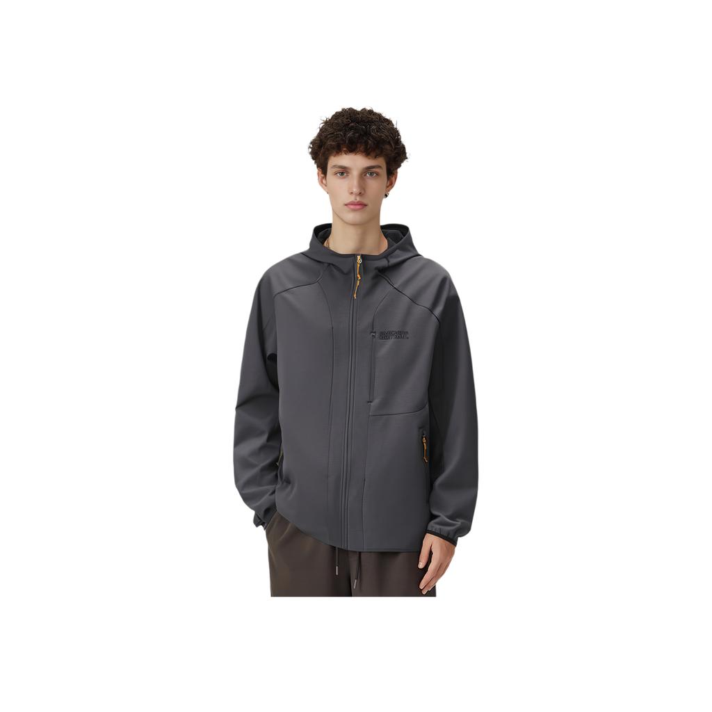 Skechers Mountain Outdoor Series FW24 Zip Hooded Sports Casual Jacket Men Jackets Periscope-Gray L424M015-0403
