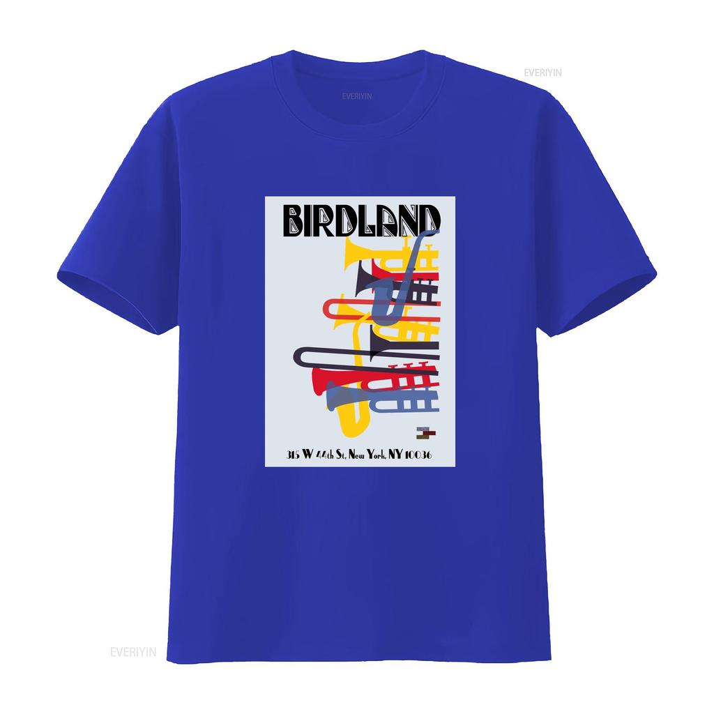 Birdland 1949 Poster Theater Vogel Baumwoll T-Shirt Jazz Musik Live Coltrane Design New York Inspiriert Retro Stil Vintage Gewaschen