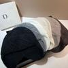 Rabbit Velvet Warm Knitted Hat Winter Sweet Small Fragrant Wind Rhombus Wool Hat Soft Rabbit Fur Ear Protector Lei Feng Hat