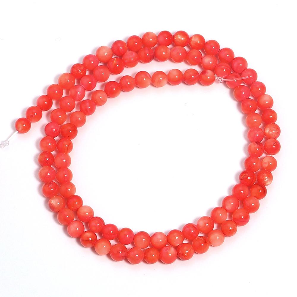 1 String 4mm Natural Shell Round Beads Colorful Loose Spacer Ball Beads For DIY Exquisite Bracelet Necklace Jewelry Supplies