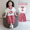 Girls' Korean Edition Set Summer 2026 New Girl's Cartoon Short Sleeve Summer Dress Children's Wide Leg Pants Two Piece Set