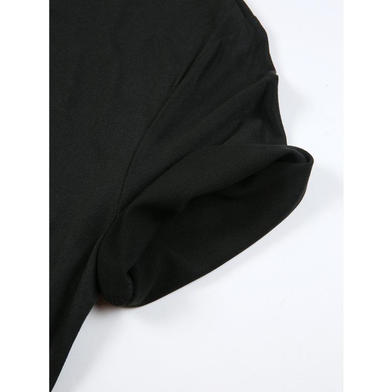 European Size Women'S Cute Cartoon Bear Print T-Shirt - Short Sleeve Crew Neck Casual Top with Playful Design,  Breathable for Spring & Summer