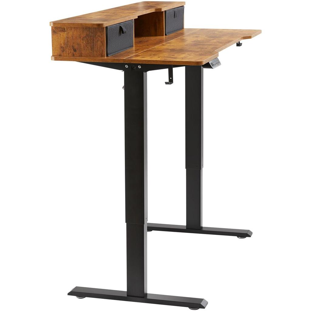 Height Adjustable Desk, 47.2" X 23.6" Electric Dual Monitor Riser Workstation, Whole Piece Desk Board Sit To Stand, 3-Key Modes Sturdy Dual Metal