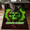 1PC Custom Name Skull Apple Halloween Theme Floor Mat Ideal for Living Room, Game Rooms, Office, Bedroom,Floor Mat Playful Design197