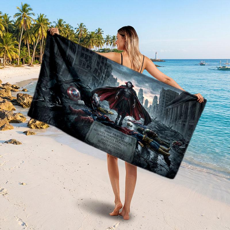 Large Beach TowelDracula Soft Absorbent Towel Beach Bath Home Use