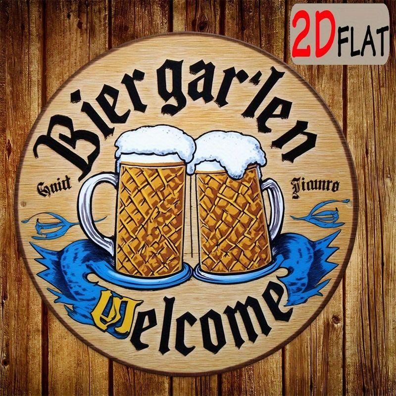 Retro Girl Tin Metal Logo Round Painting for Bar Restaurant