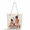 Multifunctional Mom Series Printed Thick Rope Shoulder Beach Bag Casual Large Capacity Handbag 7617