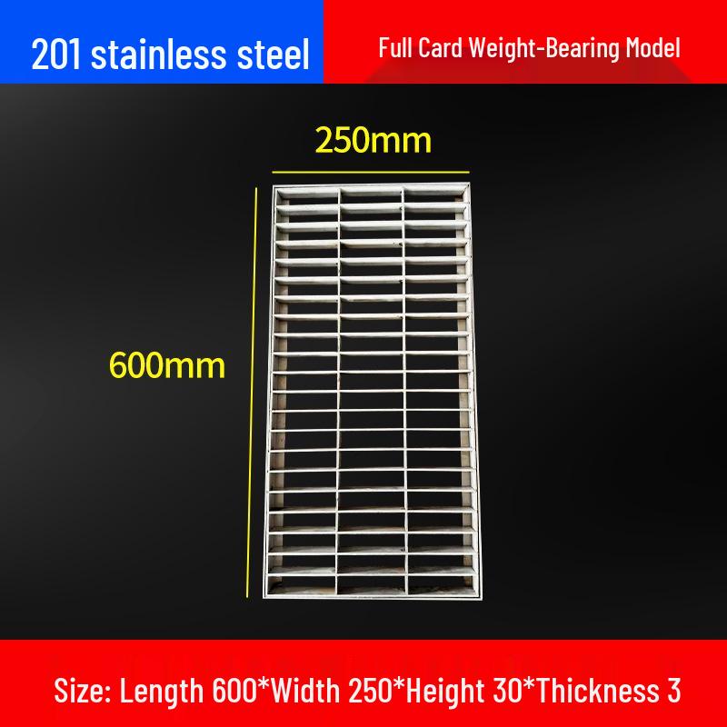 Gitterrostabdeckung aus Edelstahl 304 für Entwässerungsrinnen und Schächte.