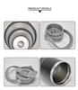 890ml High Quality Double Wall Cups 890ML Stainless Steel Portable Coffee Mug For Car With Lids Tumbler With Handle And Straw