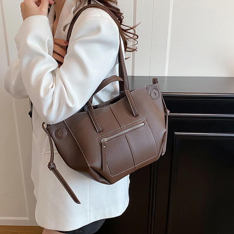Stilvolle große Flügeltasche Damen Luxus Retro Tragetasche Koreanischer Stil Einfach Lässig Vielseitig Umhängetasche Elegante Handtasche