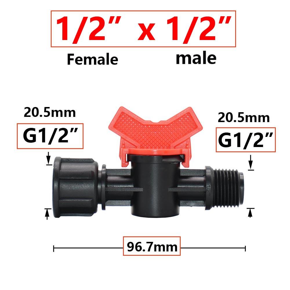 Garden Tap1/2 3/4" Male Female Thread Tap Connector Irrigation Miniature Valve Water Flow Control Valve Crane Quick Fittings