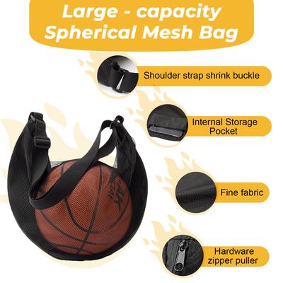 Bolsa de Red de Entrenamiento de Baloncesto Bolsa de Hombro Único Mochilas de Entrenamiento Crossbody Fútbol Voleibol Bolsa de Almacenamiento para Estudiantes