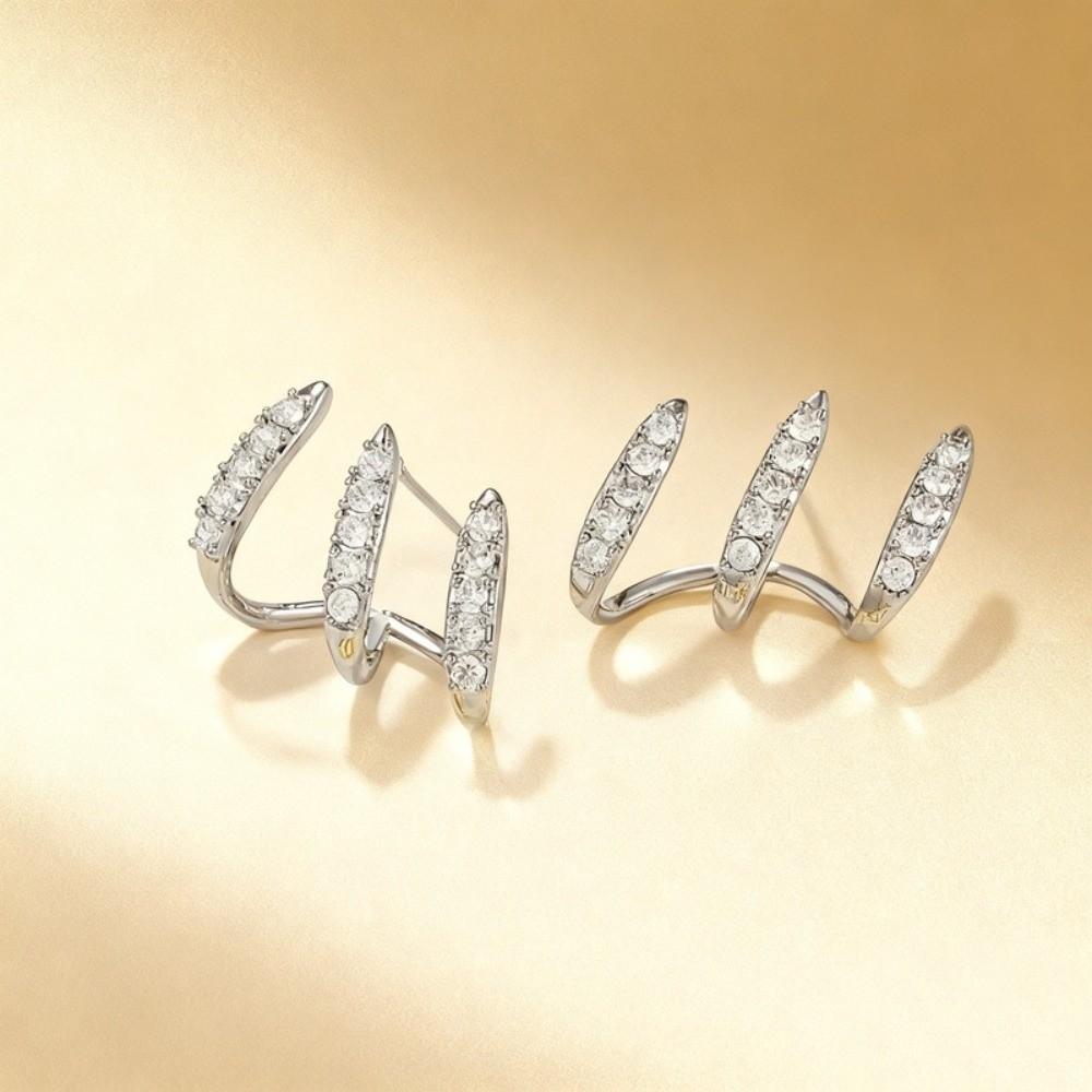 Strass oorbellen met klauwtjes voor dames, lichte luxe oorbellen met zirkonia voor vrouwen, trouwoorbellen