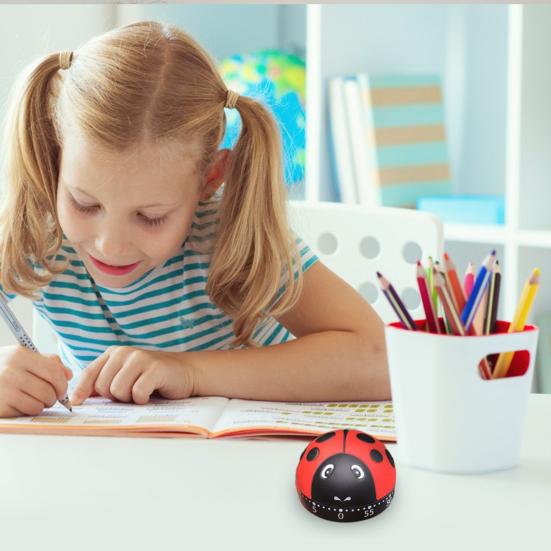 Ladybug Mechanical Timer 360 Degree Rotating Timer Cute Desk Decor Countdown Clock Productivity for Cooking