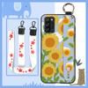 Anti-dust Soft case Phone Case For Blackview A100 Flower Back Cover Lanyard Protective Ring Oil Painting Waterproof