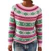 Dame Sweater Rund Hals Langærmet Patchwork Farve Pullover Toppe Løstsiddende Efterår Vinter Strik Toppe Strikvarer