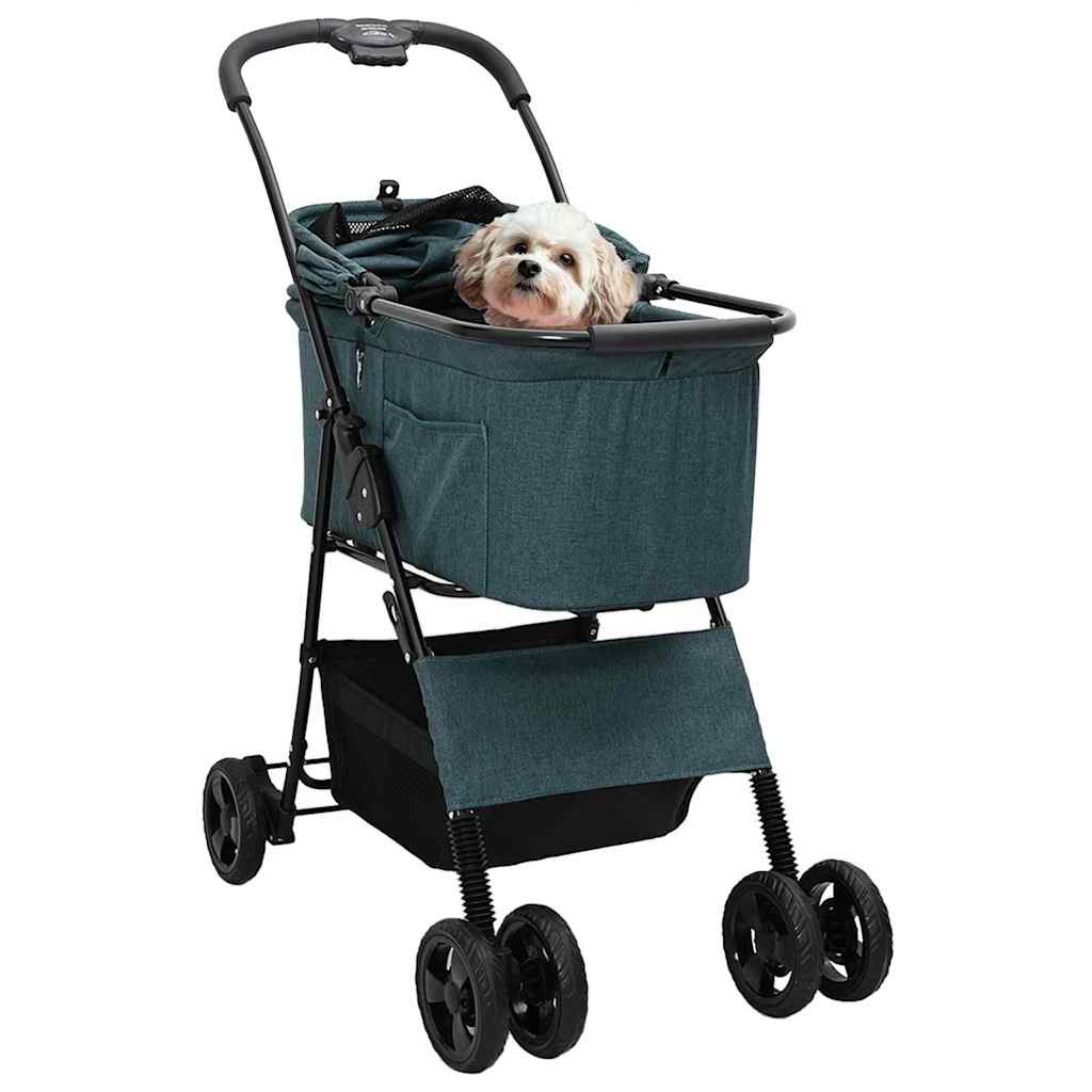 Faltbarer Haustierkinderwagen Grün 81 x 47 x 99 cm Polyester