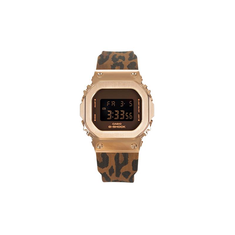 

Casio Waterproof and Shockproof Sports Watch Printed Strap Leopard Quartz Movement Resin Strap Japanese and Korean Watch GM-S5600LP-5PFL-person чорний