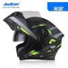 Jiekai Men's DOT Standard Flip-up Electric Motorcycle Helmet with Double Visor, All-Season Safety Gear