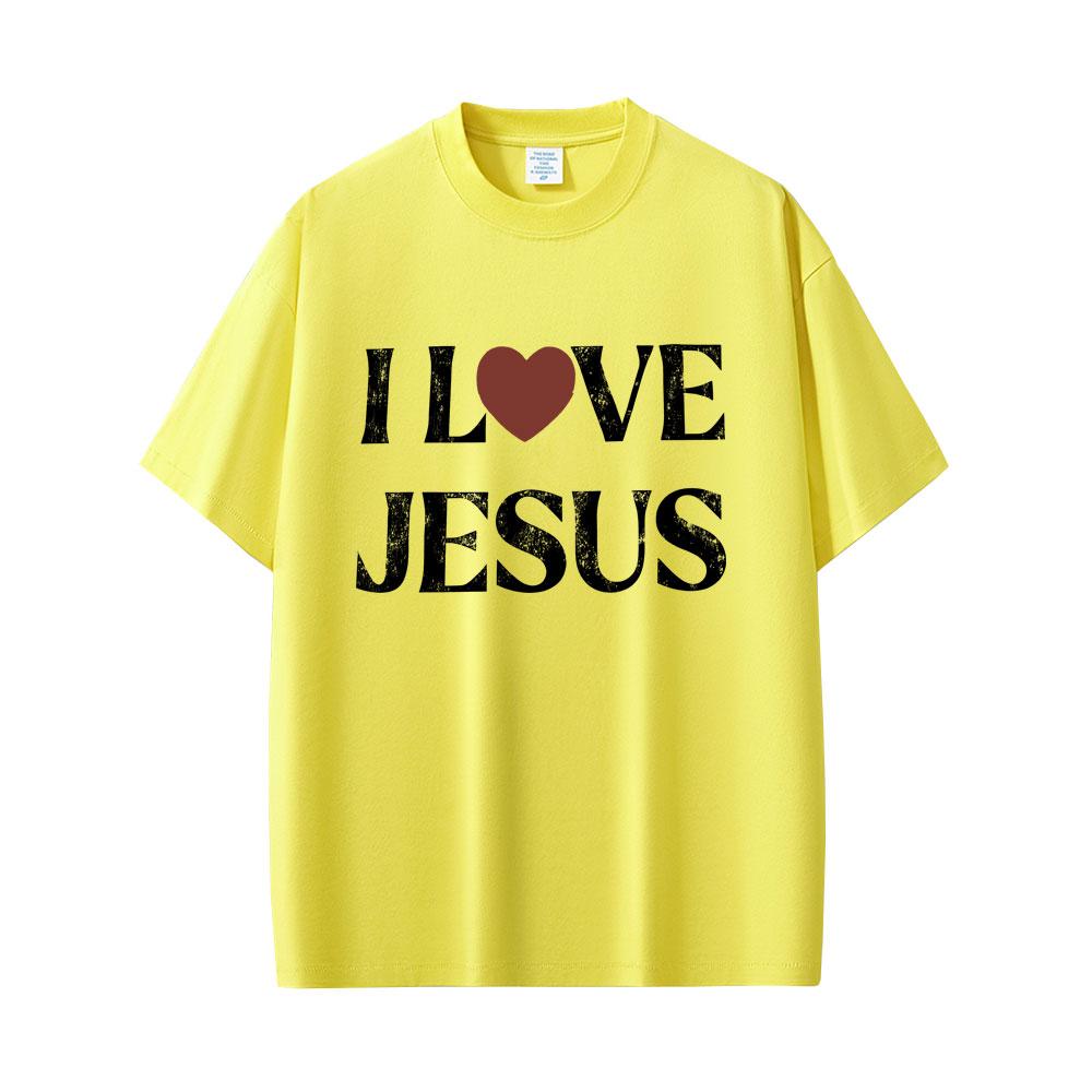 I Love Jesus T-shirt Christian Tee Shirt Men Women Clothing Vintage Rock T Shirts Male Retro Oversized T-shirts
