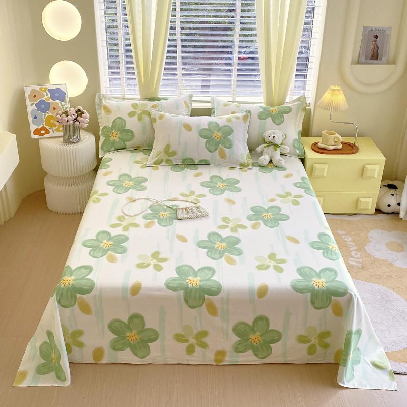 100% Baumwolle Bettlaken Pflanzen Blumen Gedruckt Einzel Doppel Top King Laken Reine Baumwolle Einzelgröße Kinder Bettwäsche (Kein Kissenbezug)