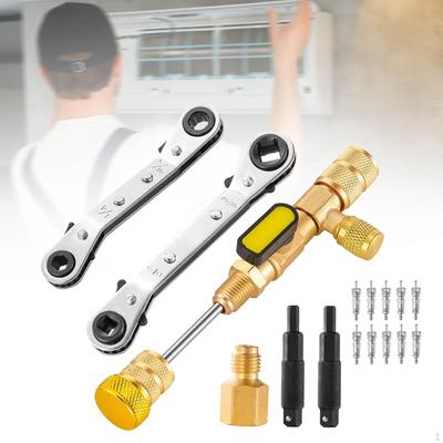 Narzędzie do wyjmowania i montażu rdzeni zaworów, Narzędzia do naprawy klimatyzacji z adapterami bitów sześciokątnych SAE 1/4 i