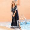 Women’s Floral Print Long Loose Dress Swimming Beach Bikini Cover Up Robes V-neck Hem Split Breathable Lightweight Beach Vacation Plus Maxi Dress