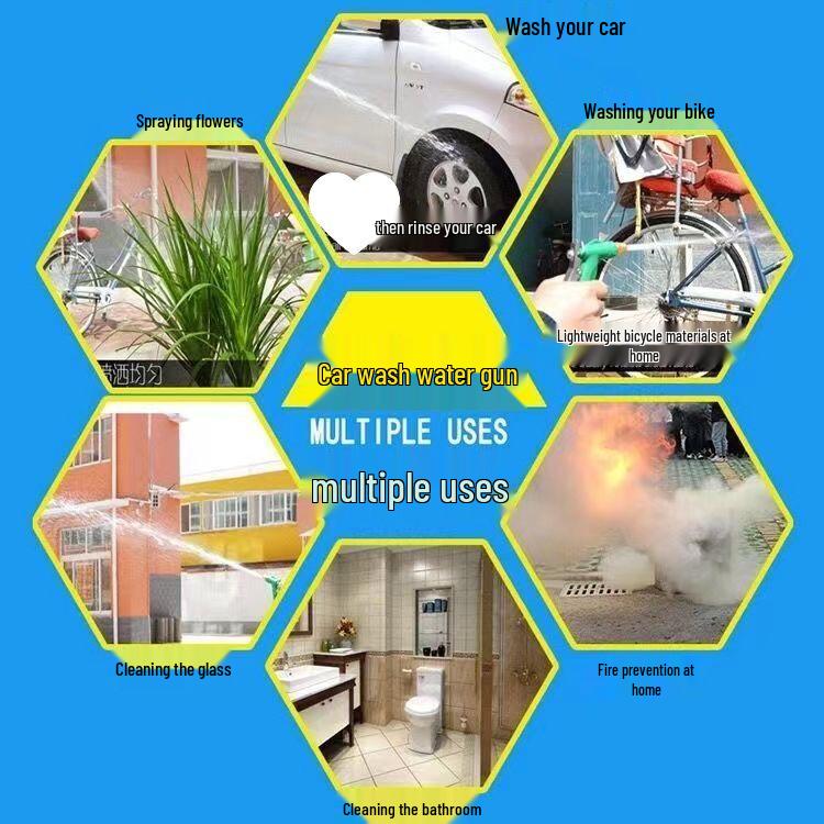 High-Pressure Water Gun Set: Anti-Freeze, Explosion-Proof Hose for Car Washing & Flower Watering