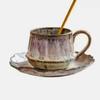 Guirong Retro Stripe Ceramic Latte Art Coffee Cup
