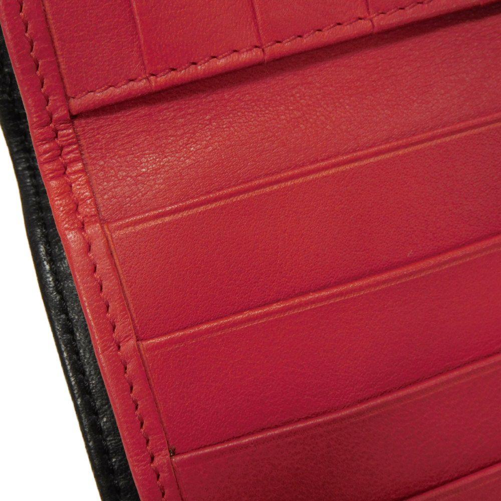Used 10656 Trifold Wallet 7942, Old Style, Smooth Calfskin, Vintage, Old Red, Two-Tone CD Logo, Black, Unisex from