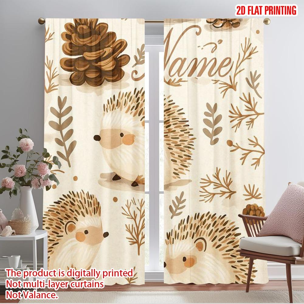 

2pcs,2D plane printing Curtain Popular Woodland Critters Durable 100% Polyester Fabric (without rod) Gifts Use for Bedroom 52.50×116.00 CM 2pcs