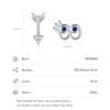 MODIAN 925 Sterlingsilber Niedliche Kleine Blaue Augen Und Pfeil Ohrstecker Asymmetrie Ohrringe für Frauen Geburtstags Schmuck Geschenk