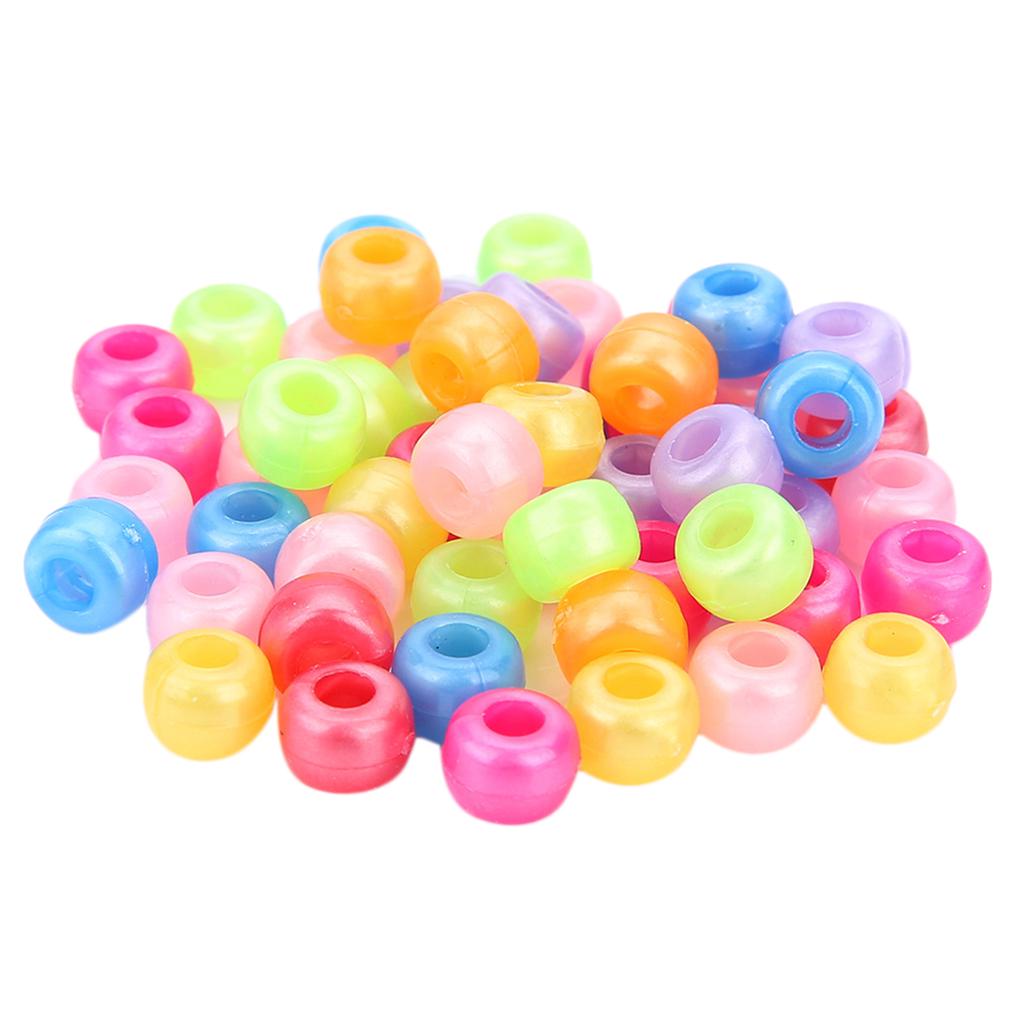 200x Acrylic Round Beads Larhe Hole Jewelry Making DIY Findings Crafts