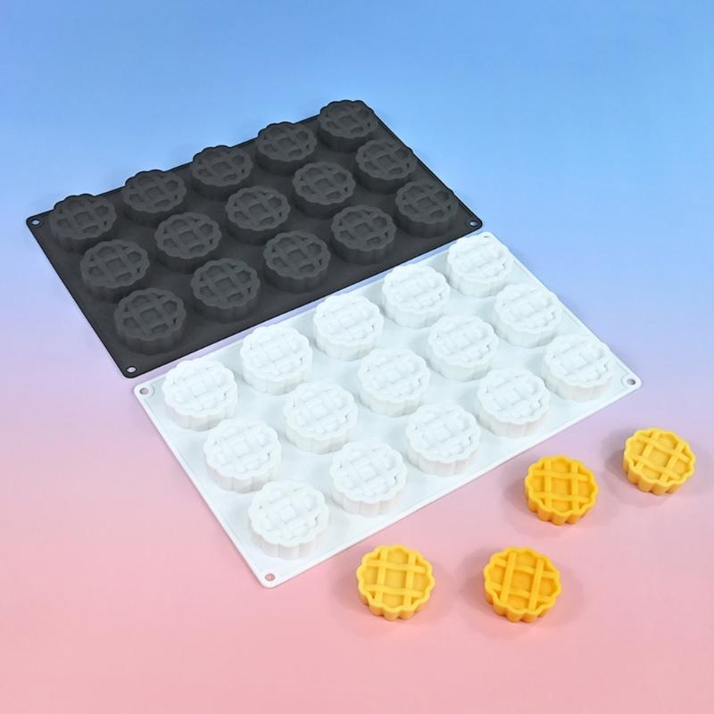 Stampi per dolci in silicone per uso alimentare Realizzano 15 Waffle Rotondi Cioccolatini E Biscotti Articoli Multiuso per la Cottura