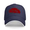 Red Sports Car Logo Black Baseball Cap with White Trim Classic Adjustable Fit for Automotive Enthusiasts and Streetwear Fans