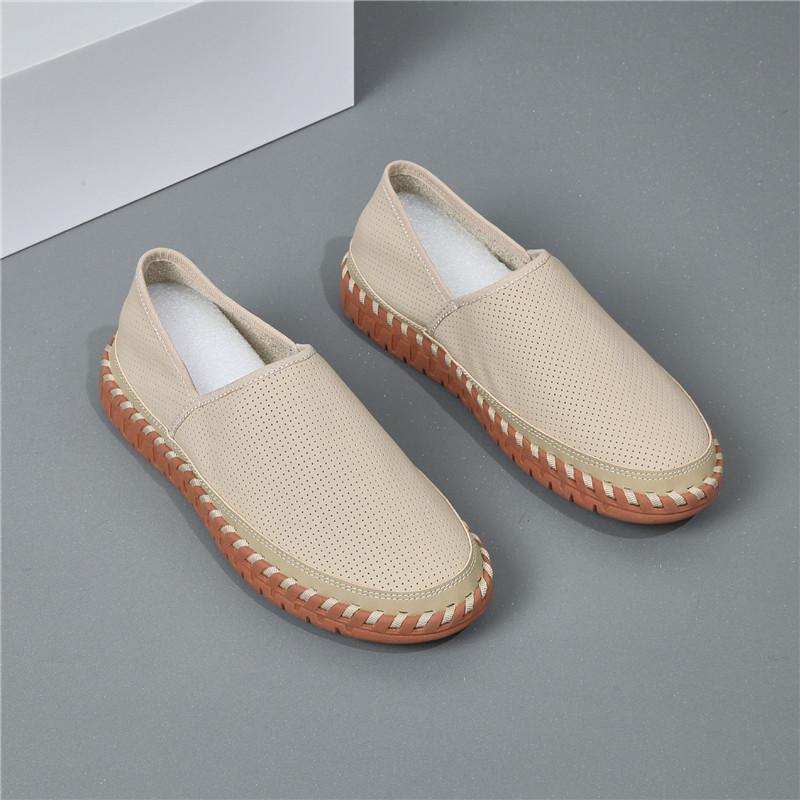 New Men's Soft Massage Fisherman Loafers New Father's Genuine Leather Espadrilles Shoes Male Walking Sneakers Footwears