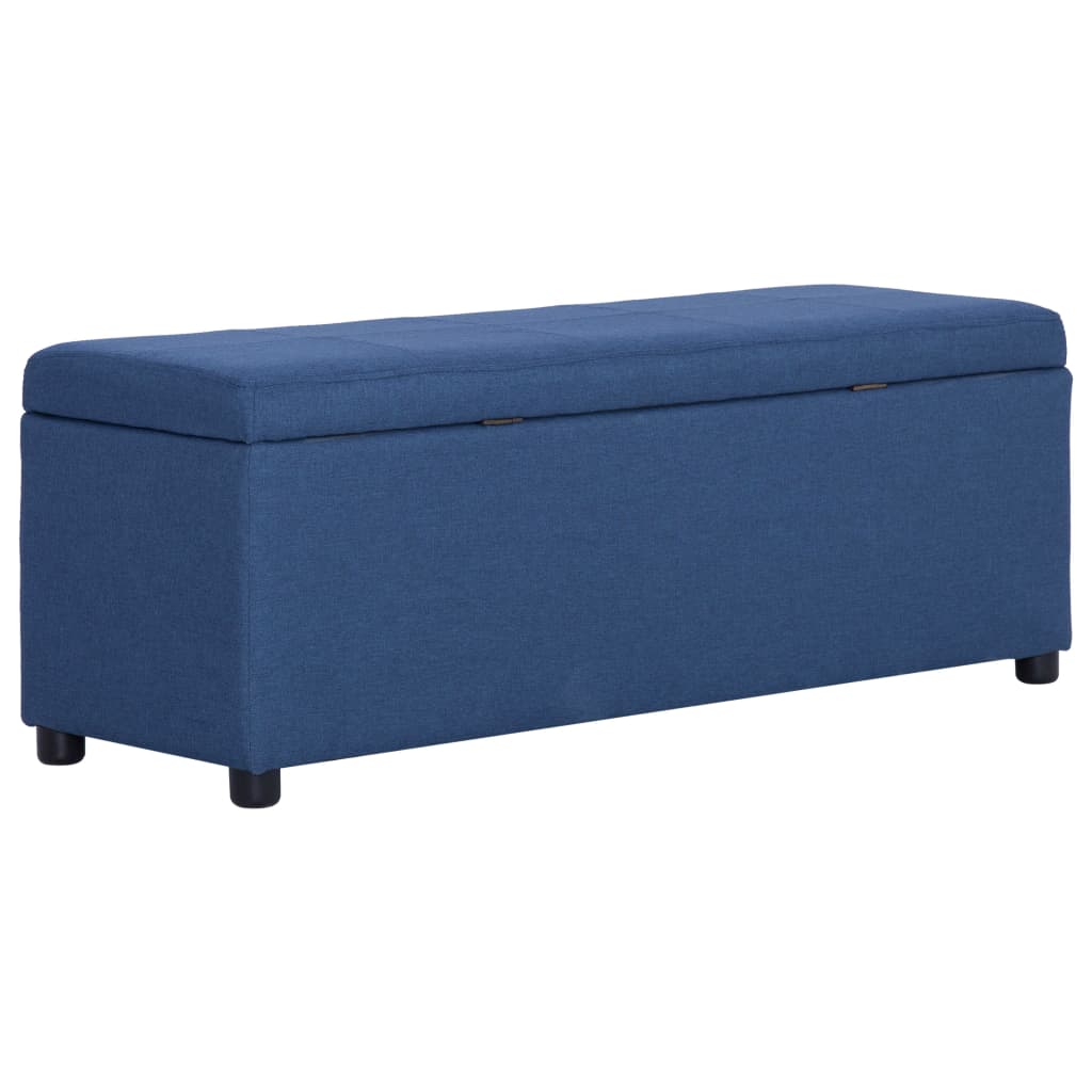 Storage Bench with Storage Compartment 116 Cm Blue Polyester