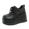 Fashion 10CM Big Size 42 Black Design Female Goth Platform Fashion Cosplay Wedges High Heels Women's Pumps Street Sneaker Shoes Woman