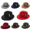 Soft Fedora Hat Solid Color Cashmere Felt Hat Ethnic Style Jazz Hat