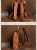 Johnature Mochila Vintage de cuero genuino para mujer, bolso de viaje de gran capacidad para ocio, Cuero de vaca Real, mochilas creativas