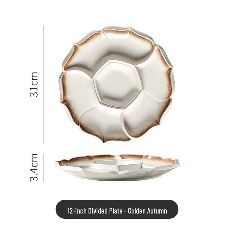 Deou Sternenmuster Japanische Keramik Vierfache Servierplatte