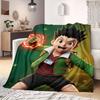 Hunter×Hunter Trendy Print Flannel Blanket, Cartoon Theme for Home Decor, All-season Bedding for Chairs, Travel Companion_LIAN