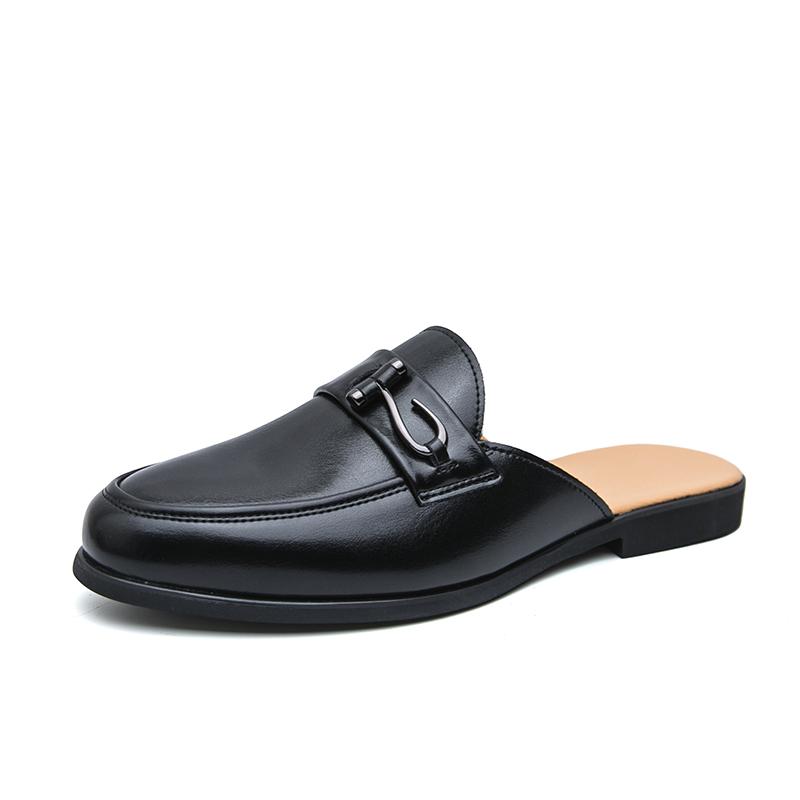 Plus Size 38-46 Comfortable Backless Mule Slippers Lightweight Open-Back Casual Shoes For Man Leather Sneakers Slides Sandals