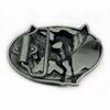 Angel Horse Unicorn Cowhide Alloy Belt Buckle - Ethnic Higanbana Oval Design
