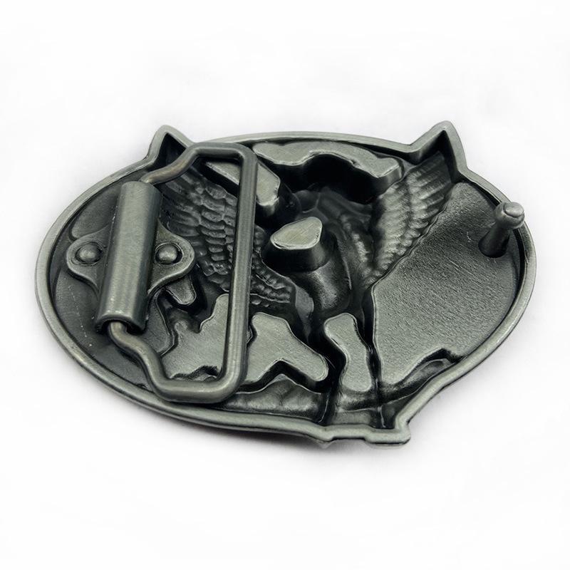 Angel Horse Unicorn Cowhide Alloy Belt Buckle - Ethnic Higanbana Oval Design
