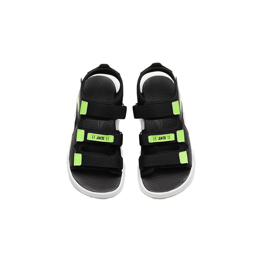 Anta Shock Absorbing Durable Kids Sandals Kids Sandals Black Green A312326962H-2