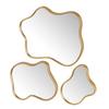 Set Of 3 Gold Wall Mirrors.