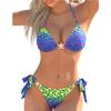 Women's Color-Blocked Leopard Print Fashion Sexy Split Bikini Swimsuit