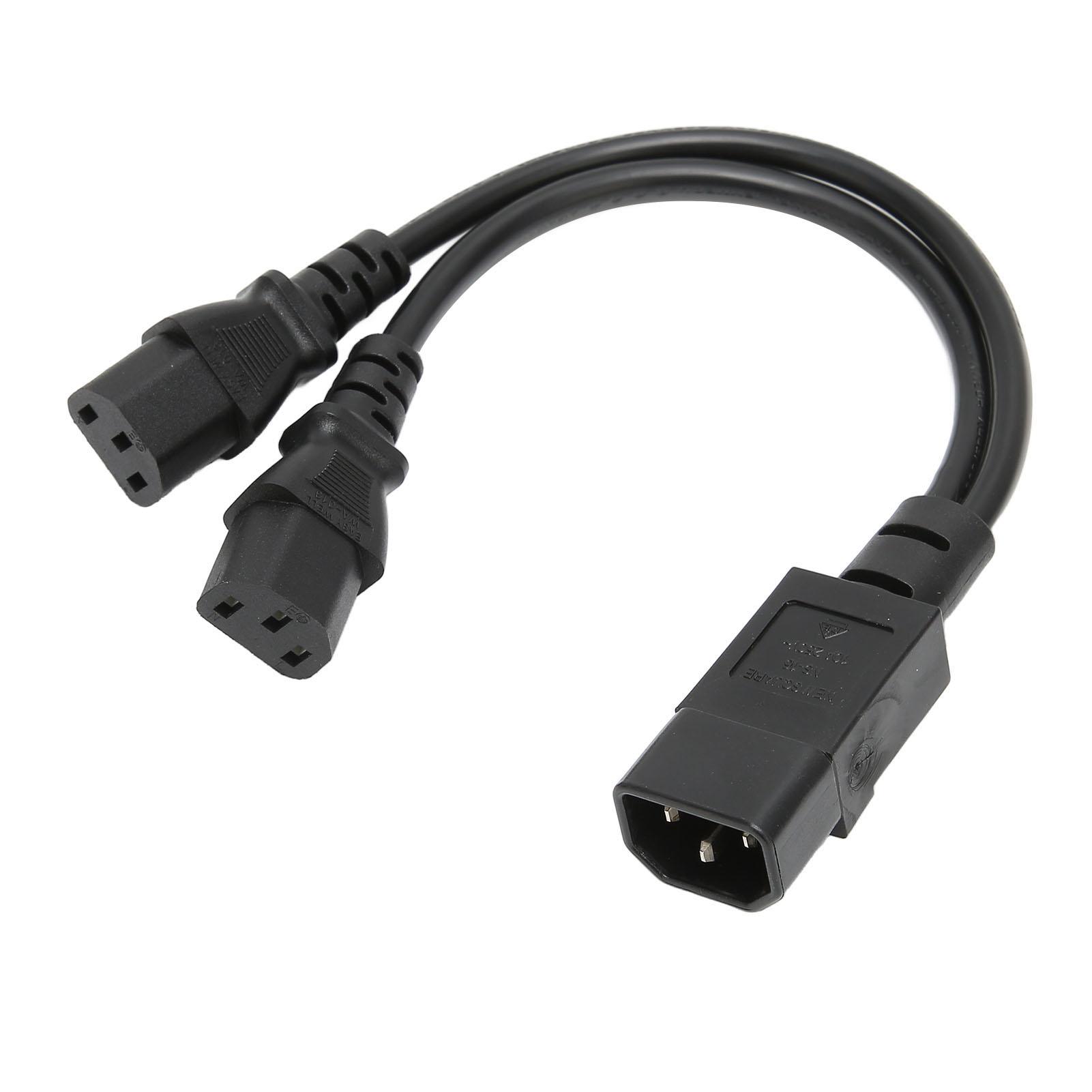

IEC320 C14 to 2 X C13 Female Y Splitter Power Cords 1 in 2 Out 2500W 10A 250V Power Extension Cable for LCD Monitors