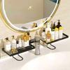 No Drill Bathroom Sink Storage Rack, Multifunctional Draining Organizer for Wash Basin Countertop